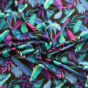 Tropical print swimwear fabric, colorful neon pattern spandex fabric, bold 4 way stretch fabric for leggings and swimsuit, sportswear fabric