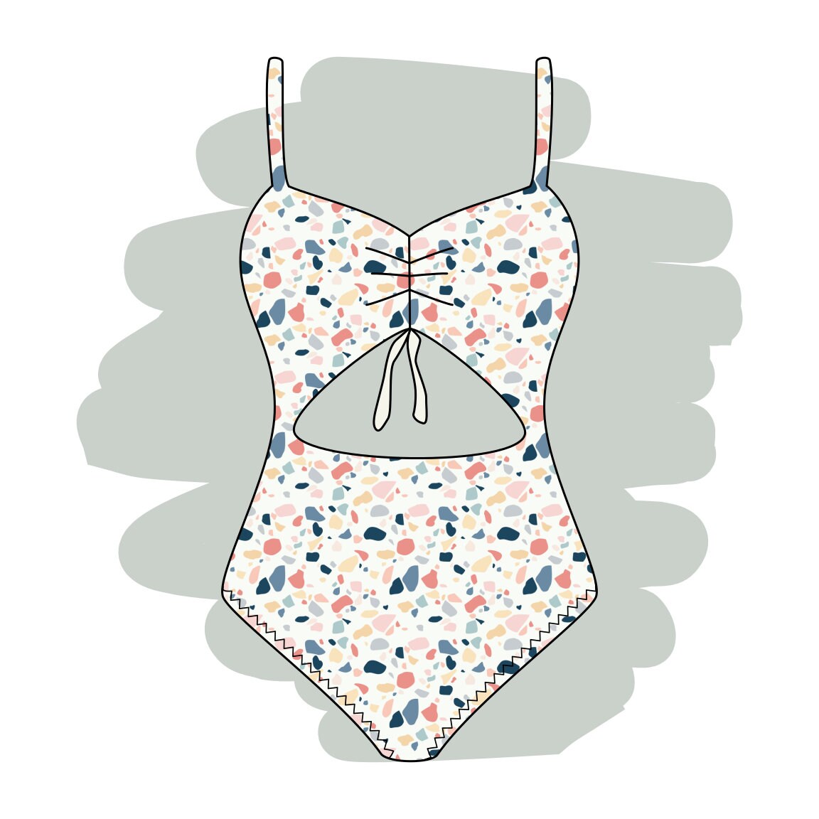 Terrazzo Swimwear Fabric Modern 4 Way Stretch Fabric Etsy