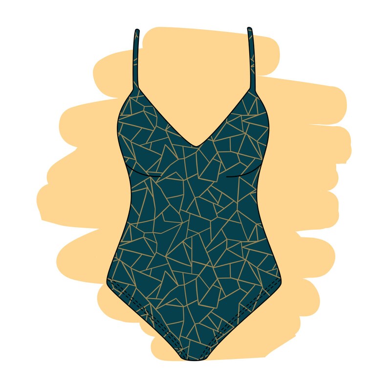 UPF 50 Geometric Swimwear Fabric Bikini 4 Way Stretch Fabric Etsy