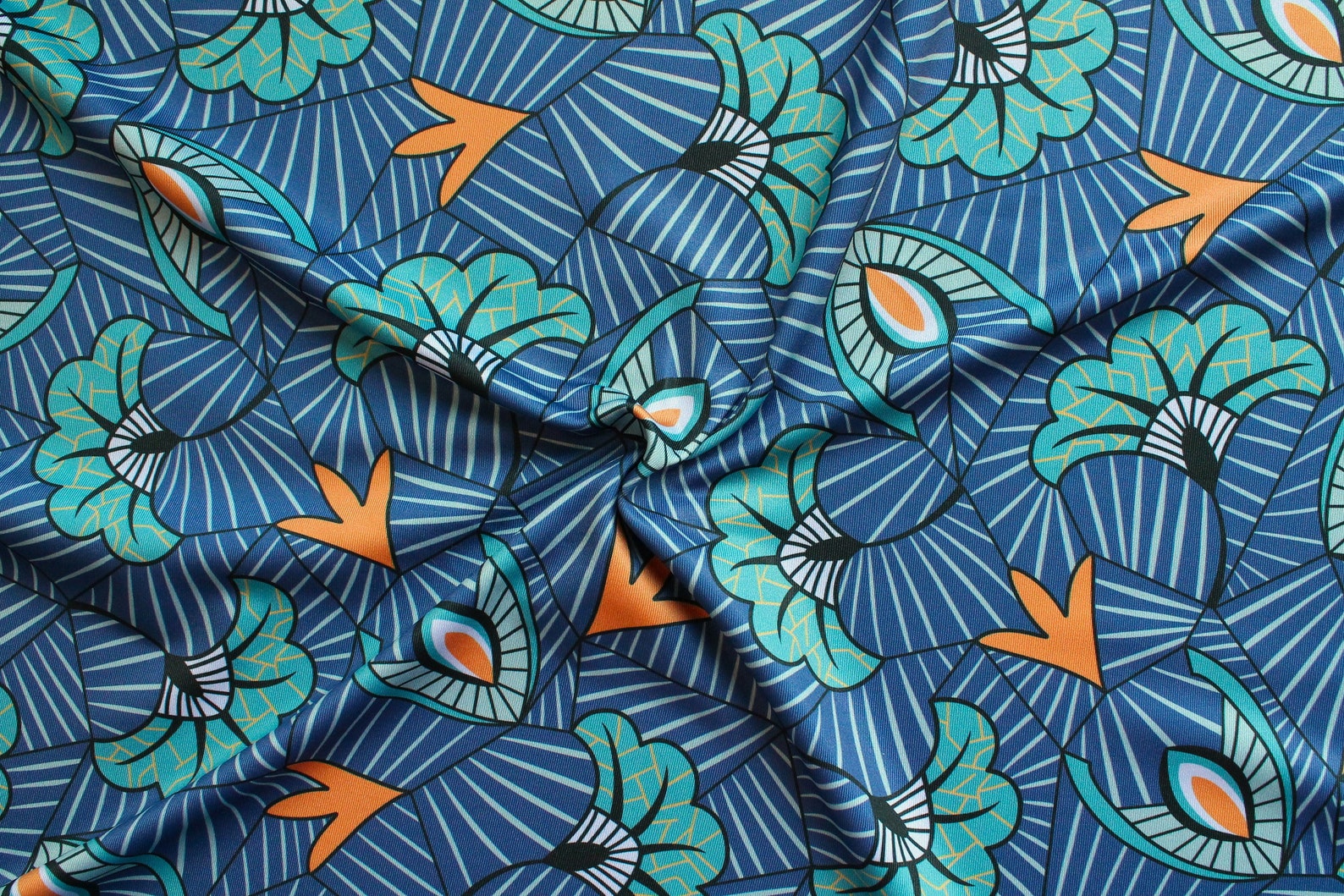 Maroon African Print Swimwear Fabric by the Meter, Ethnic Spandex