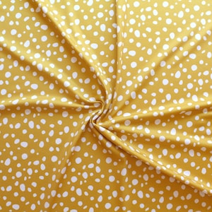 Mustard elastane swimwear fabric, 4 way stretch cheetah fabric, spotted spandex fabric for leggings, leopard animal print swimsuit fabric