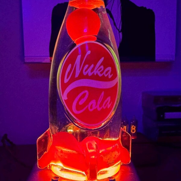 Fallout Nuka Cola Lava Lamp – Featuring Official Bethesda Rocket Bottle & Custom Hot Plate