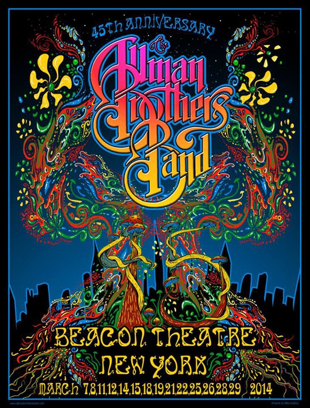 Discover Allman Brothers Band Concert Poster Rock N Roll Music Gregg Allman