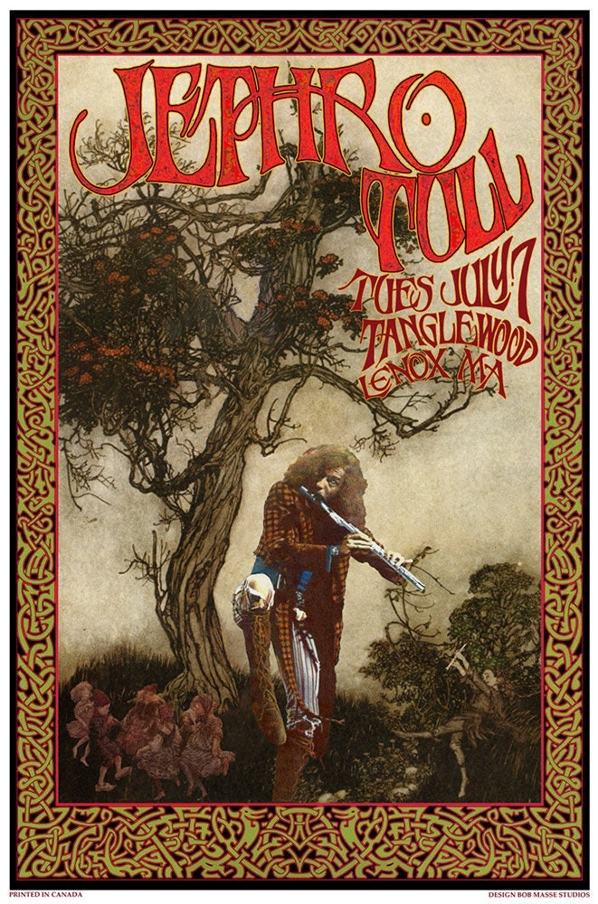 Discover Jethro Tull Concert Poster Rock N Roll Music Band