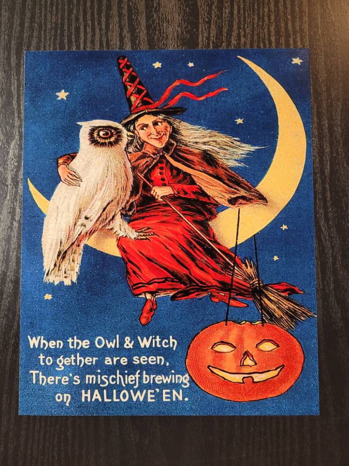 Vintage Halloween Card Reproduction Vintage Halloween Decor Etsy