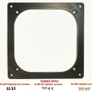 120mm Radiator SQUARE INLET to 140mm Fan Slot Flat Adapter Converter Mounting Change Case mod