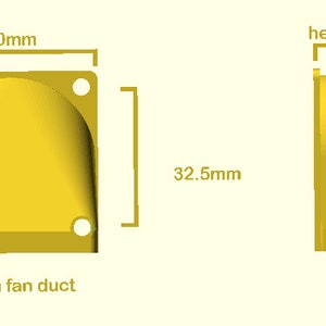 Puede incluir: Un conducto de ventilador de 40 mm con una altura de 32,5 mm. El conducto es de color dorado y tiene una forma redondeada. Est&aacute; dise&ntilde;ado para adaptarse a un ventilador de 40 mm.