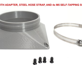 140mm FAN to 4'' Vent Dryer Hose ADAPTER FLANGE Converter Change Mounting +Strap
