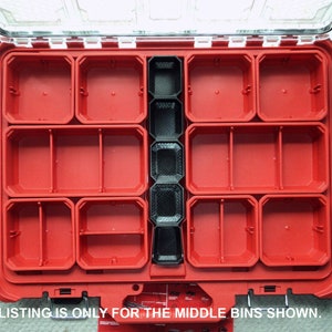 MILWAUKEE PACKOUT Low Profile Middle/Center Bins Full SET Extra Storage Organizer Tool Box