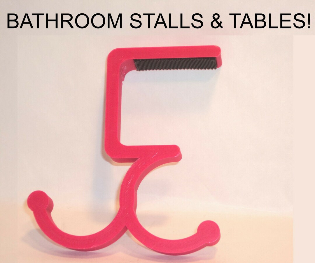 PURSE Table & Bathroom Stall Door HOOK HANGER Support Handbag Bag ...