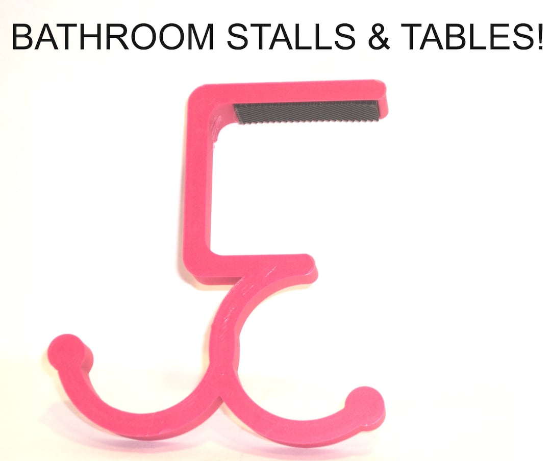 PURSE Table & Bathroom Stall Door HOOK HANGER Support Handbag Bag ...