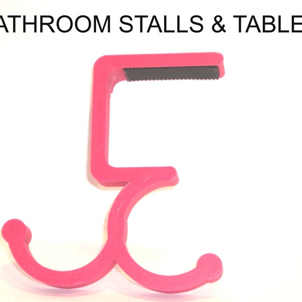 PURSE Table & Bathroom Stall Door HOOK HANGER Support Handbag Bag Clutch Accessory Tabletop