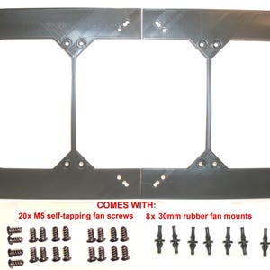 3x 140mm Fans to 2x 200mm Side-by-Side Fan Slots Flat Fan Adapter Converter change mounting PC Modding Bracket Custom Mod