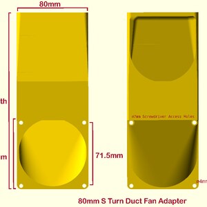 80mm S TURN DUCT 80mm Computer Fan Redirect Airflow Cooler Cooling Exhaust Case Fan Shroud Hood Case Mod image 3
