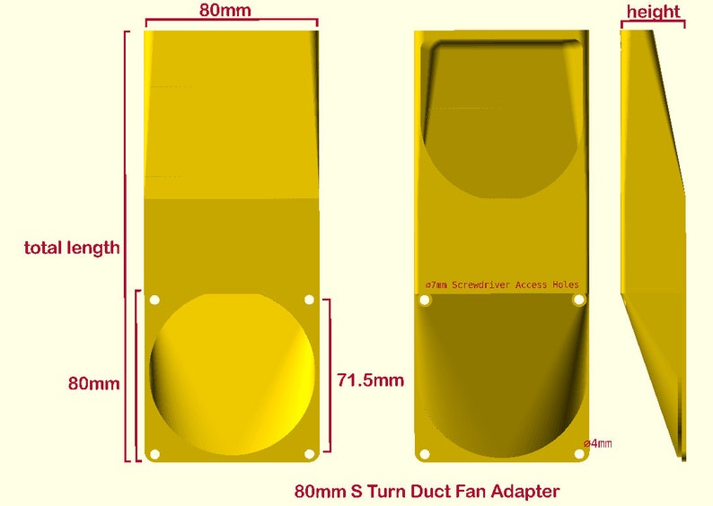 80mm S TURN DUCT 80mm Computer Fan Redirect Airflow Cooler Cooling Exhaust Case Fan Shroud Hood Case Mod image 3