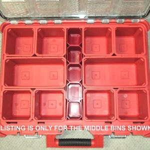 MILWAUKEE PACKOUT Middle Bins Center Full SET High Profile Organizer Tool Box