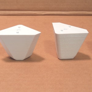 Puede incluir: Cuatro soportes de esquina de pl&aacute;stico blanco para muebles. Los soportes son de forma triangular y tienen tres agujeros para tornillos en cada lado.