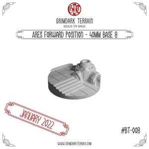 Grimdark Terrain - Ares Forward Position 40mm Base Topper Pack 2 (set of 4) Sci-Fi 8mm Scale Model Terrain