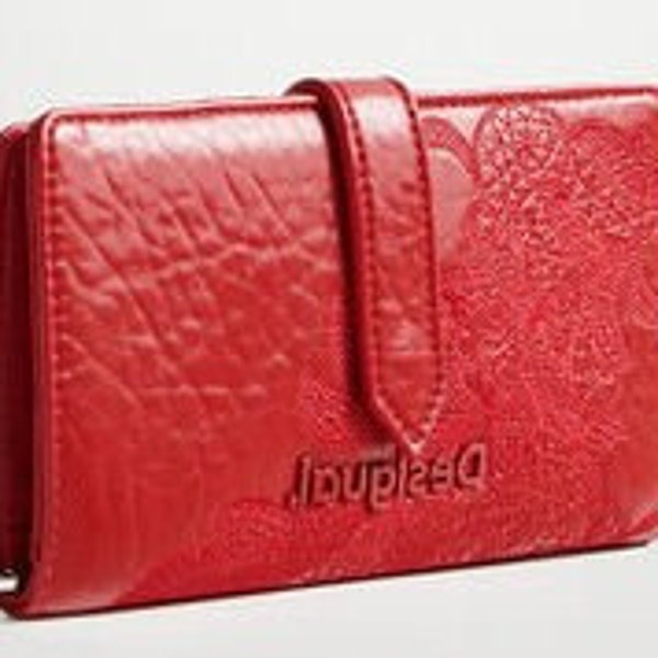 Desigual Geldbörse Paisley wallet , mit Stickerei , Desigual Geldbörse Rot