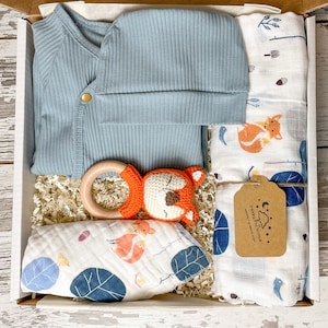 Woodland Baby Gift | Baby Boy Gift Set | Baby Gift | Neutral Baby Gift | Fox Baby Gift | Baby Boy Shower Gift | New Baby Gift Box | Baby Boy