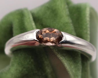 Andalusite Silver womens ring - Art Deco style