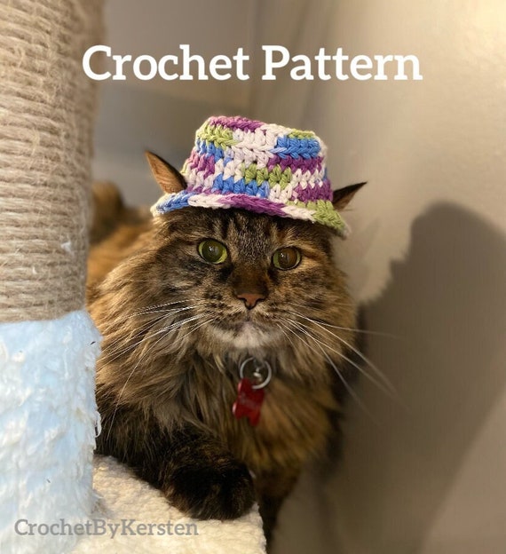 Bucket Hat for Cat Crochet Pattern Cat 