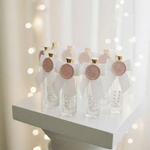 Custom Wax Seal Glass Perfume Bottle: Minimal Wedding Keepsake, 10ml Atomizer Cologne, Oil