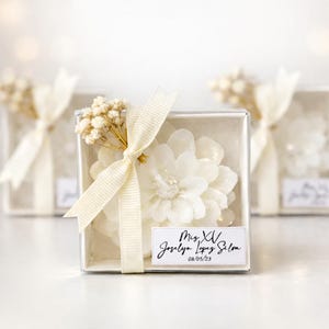 Personalized Lotus Candle Favors: Boxed Wedding Candle