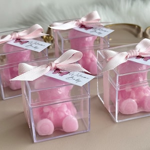 Bomboniere con candele a forma di orsetto, bomboniere personalizzate, bomboniere di compleanno, regalo di candele di compleanno, scatola di candele a forma di orsetto, bomboniere con candele per baby shower