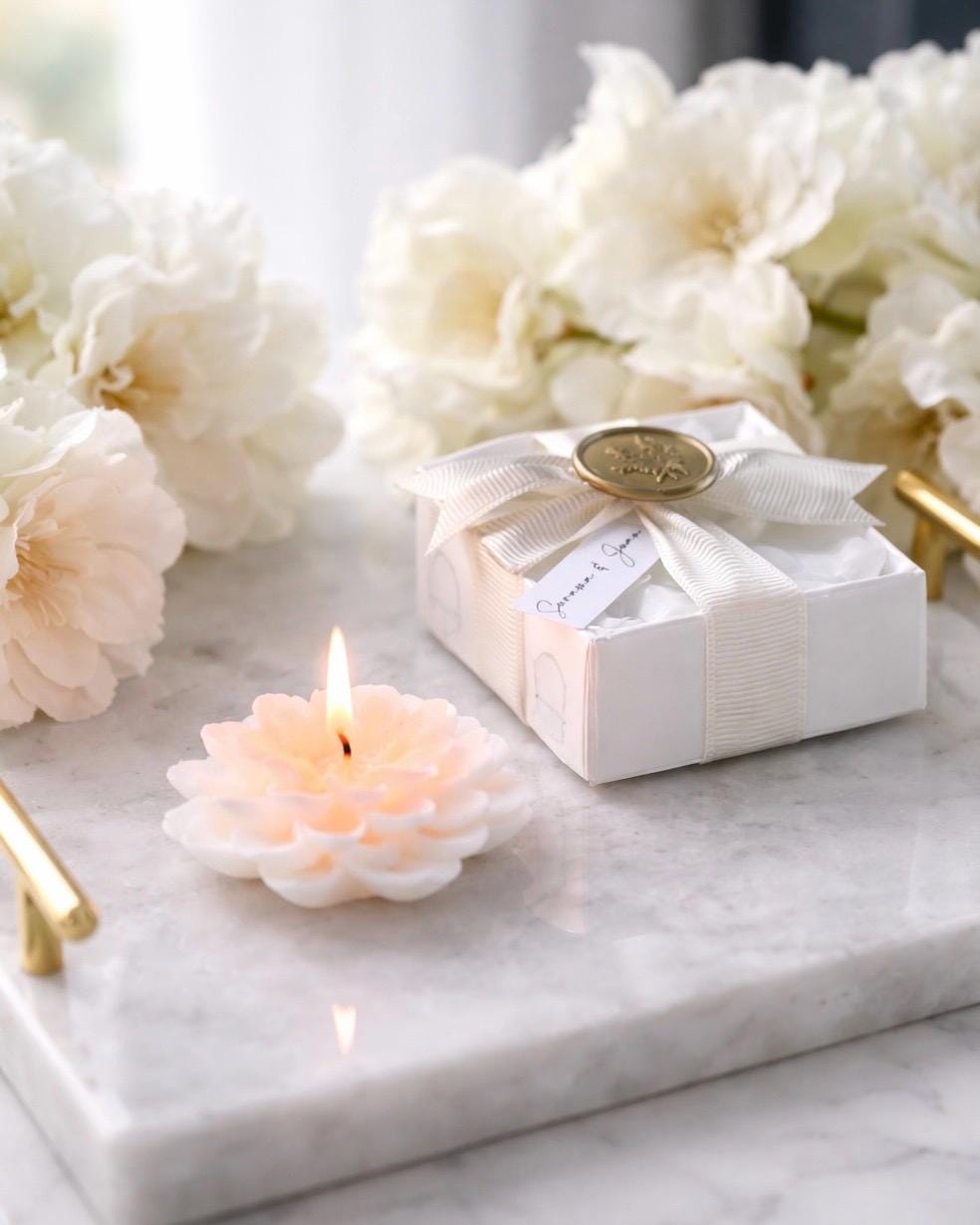 Lotus Candle Personalized Wedding Favors: Custom Seal Wax, Special Day ...