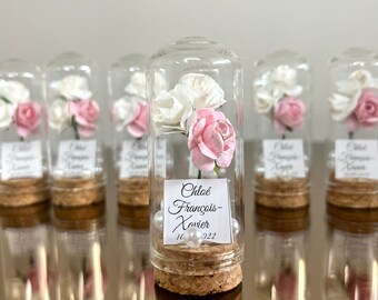 Wedding Favors for Guests, Rustic Wedding Gift, Mini Glass Bulk Favors,  Sweet 16 Quinceañera Party Favors, Enchanted Rose Dome Favors