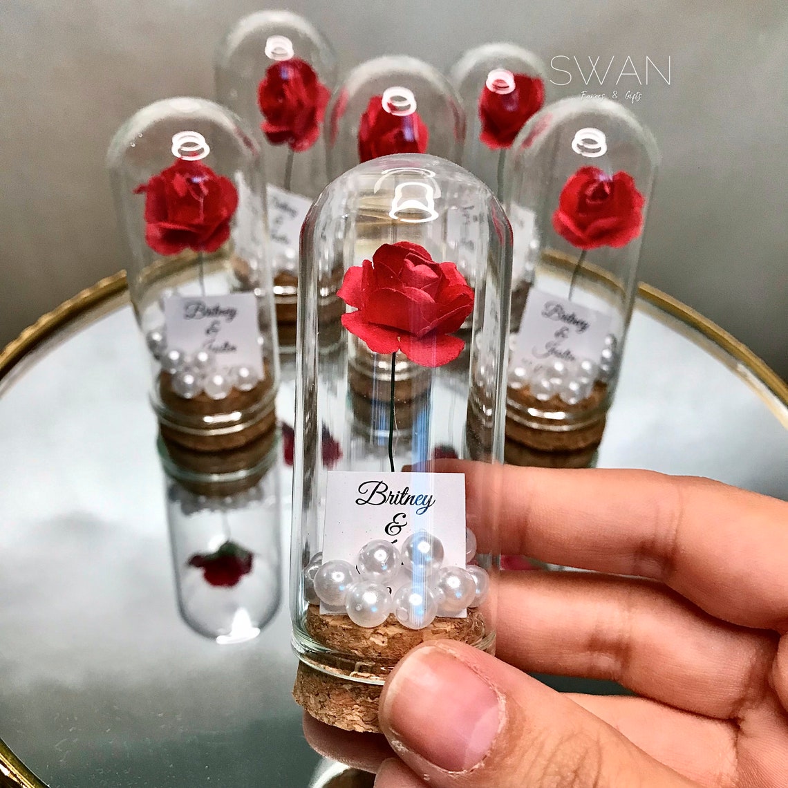 Personalized Rose Dome Wedding Favors for Guests in Bulk Etsy
