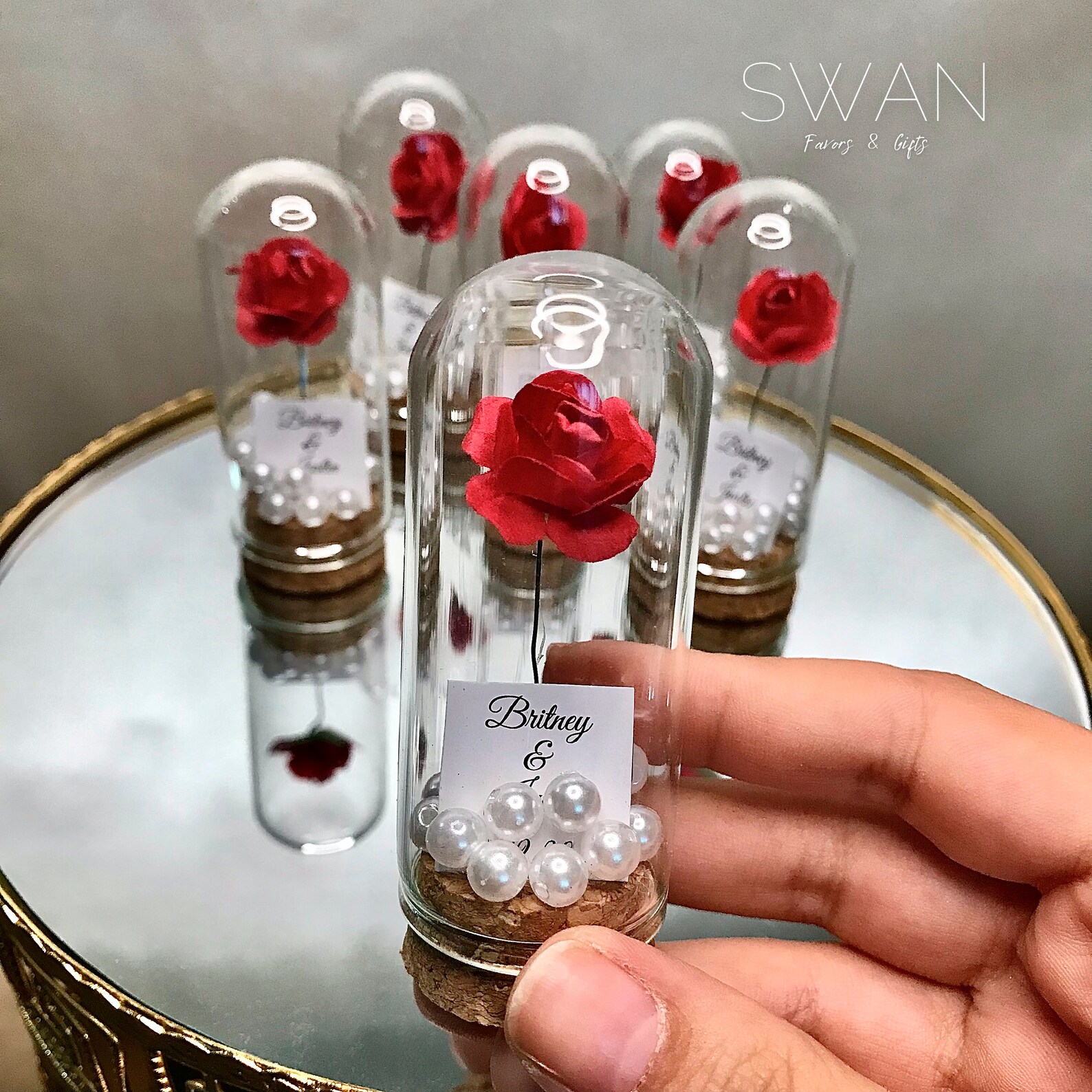 Personalized Rose Dome Wedding Favors for Guests in Bulk Etsy