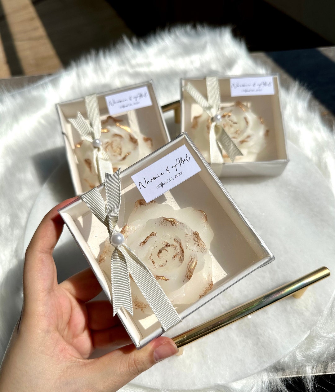 100PCS Wedding Rose Candle Favors, Special Day Candle Favors for Guest ...