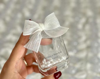 Frasco de vidro Kolonya vazio, lembrancinha de casamento personalizada: 50ml de perfume ou óleo
