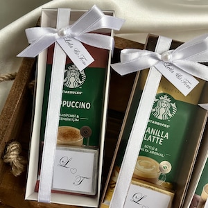 50PCS Coffee & Chocolate Wedding Favors: Starbucks Gift Box Set