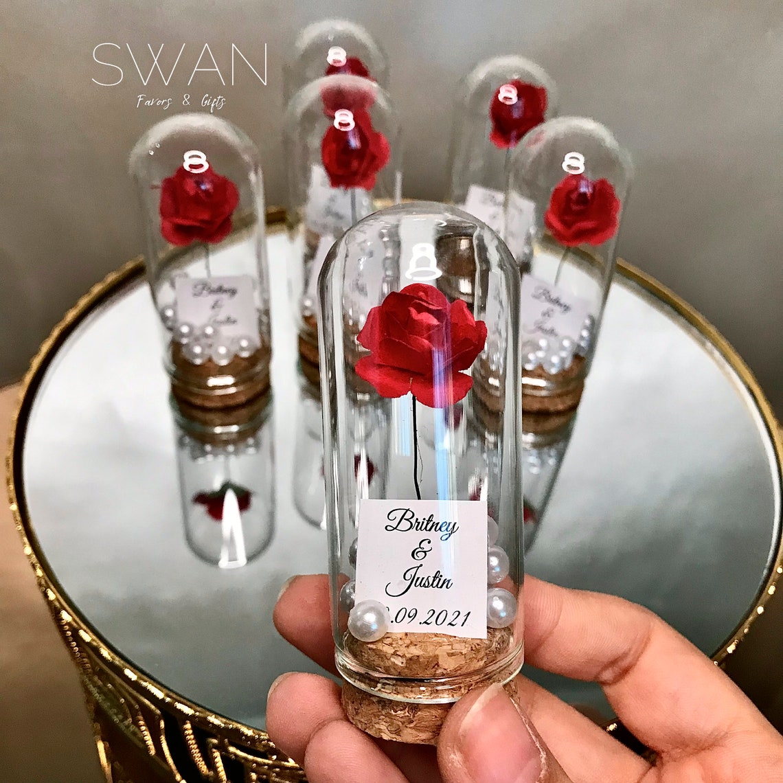 Personalized Rose Dome Wedding Favors for Guests in Bulk Etsy