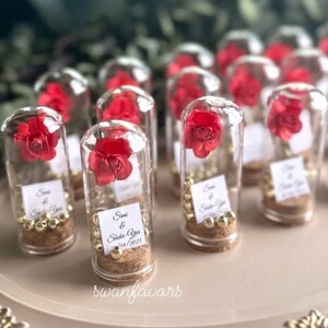Beauty and the Beast Mini Glass Wedding Favors for Guests, Wedding ...