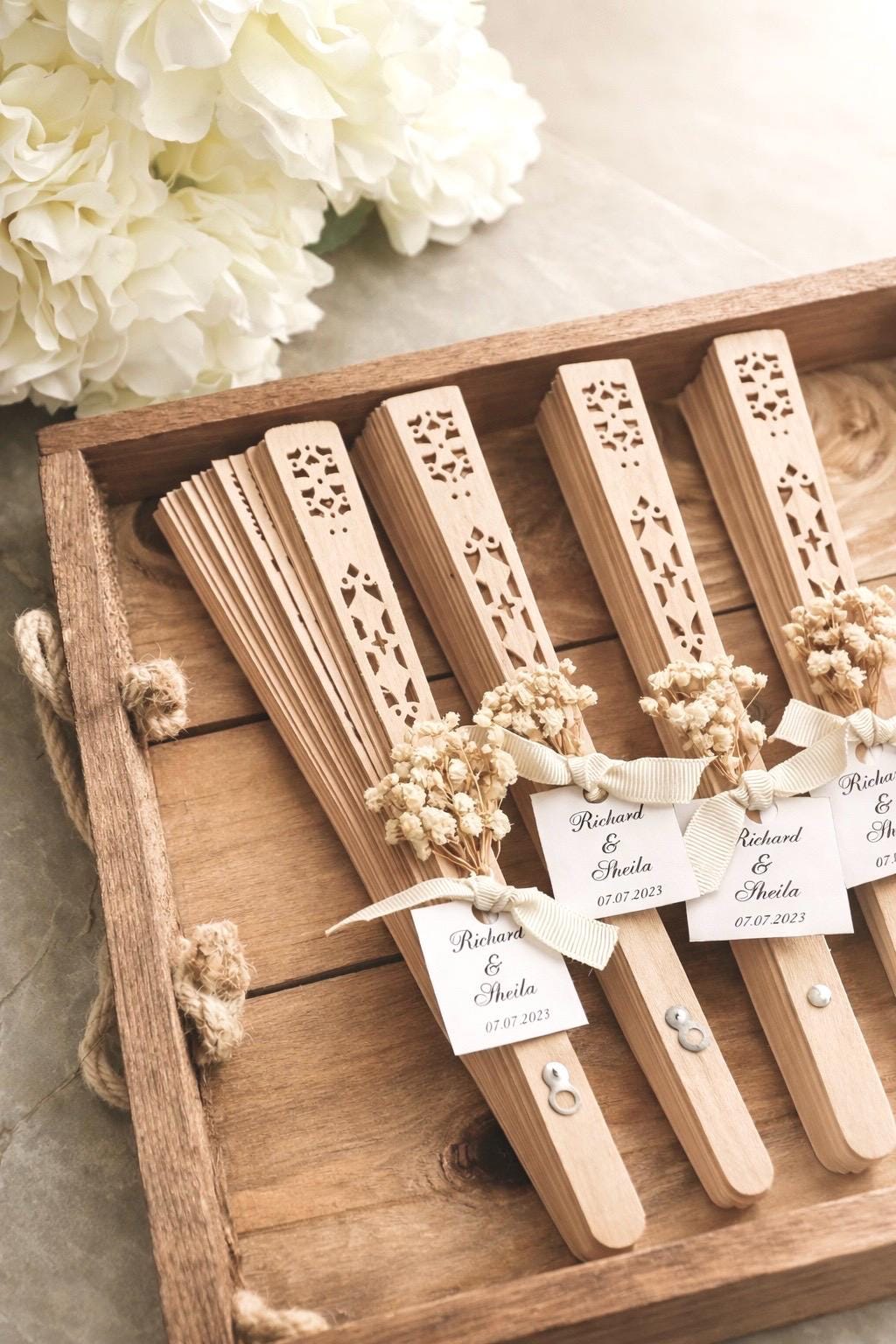 Engraved Wooden Hand Fan