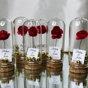 Christmas Favors, Holiday Party Favors, Beauty and the Beast Mini Glass ...