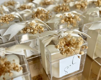 Personalized Mini Bubble Candle Favors: Wedding Candle Keepsake