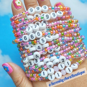 Angel Number Bracelets, Y2K Bracelets (custom)