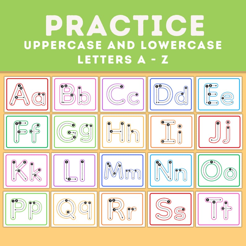 ALPHABET TRACING Practice Sheets, Uppercase and Lowercase Letters
