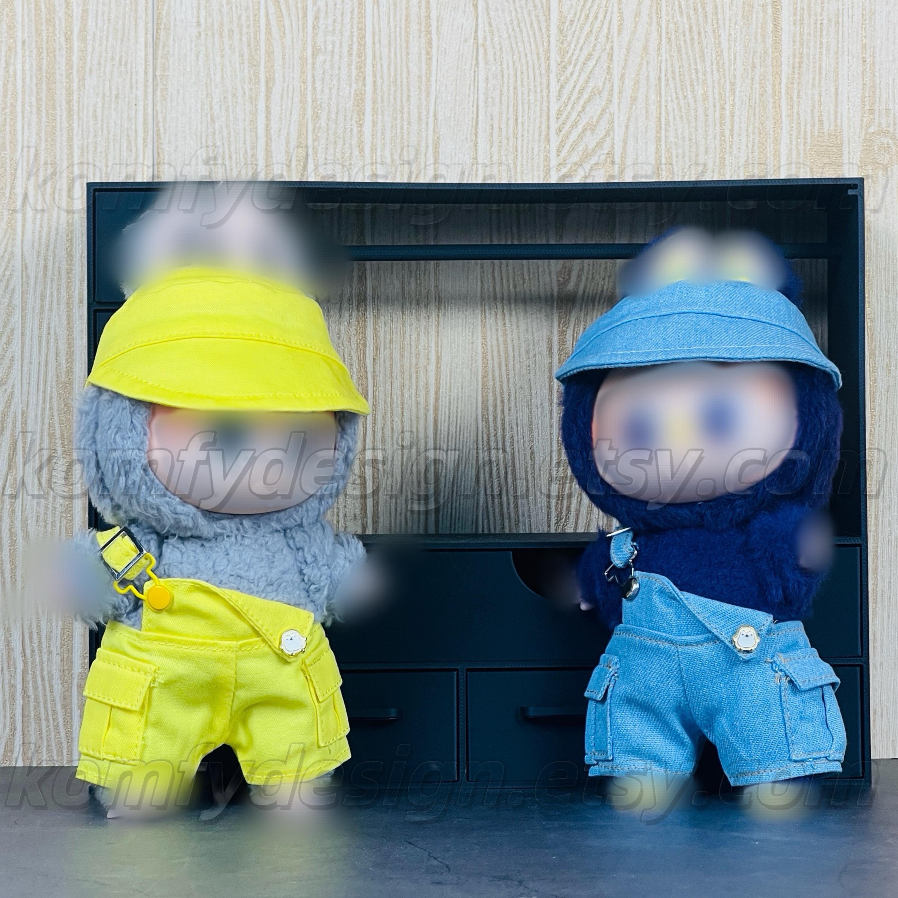 Mini Bucket Hat for 17cm Plush Dolls – Pastel Fisherman Cap Outfit for Hanging Vinyl Figures – Open Top Design