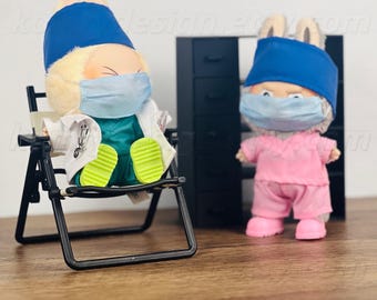 Fits 17cm(6.7in) Fantasy Art Dolls – Handmade Doctor/Nurse Scrubs Outfit Set | Custom Name Tag & Badge | Not Official Product