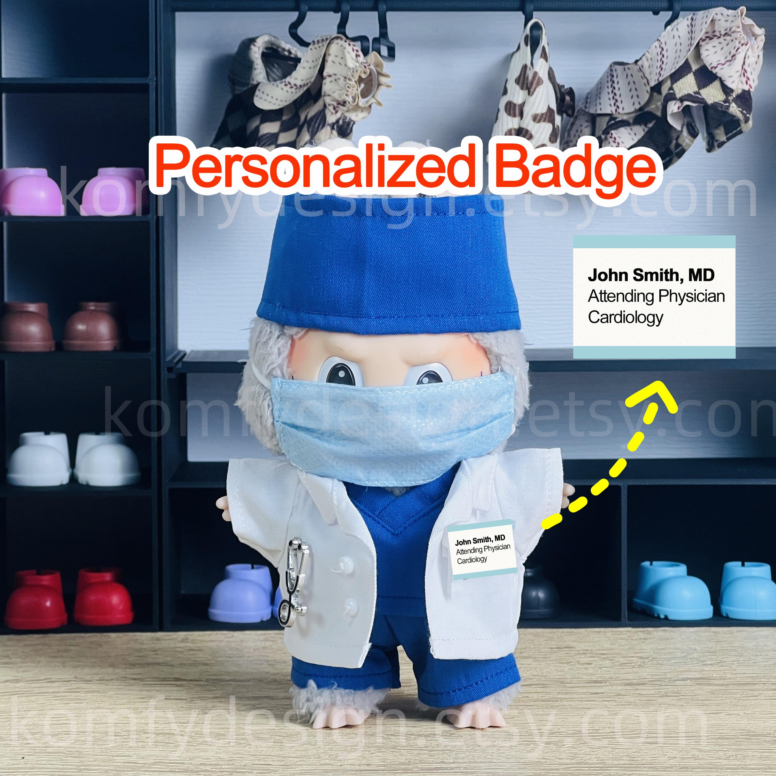 Handmade Scrubs for 6.7in Vinyluxe Dolls | Custom Name Badge Medical Outfit | Nurse/Doctor Cosplay | No Doll