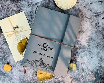 Personalized Our Adventure Book |Journal |Scrapbook, Anniversary Gift for Couple Fantastic Gifts for Her and Him, Personalized Gifts.
