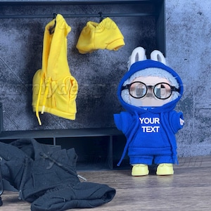 17cm Vinyl Doll Hoodie Outfit - Casual Streetwear Set for Sitting Vinyl Dolls, Compatible with 17cm Fantasy Vinyl Dolls and POP Dolls