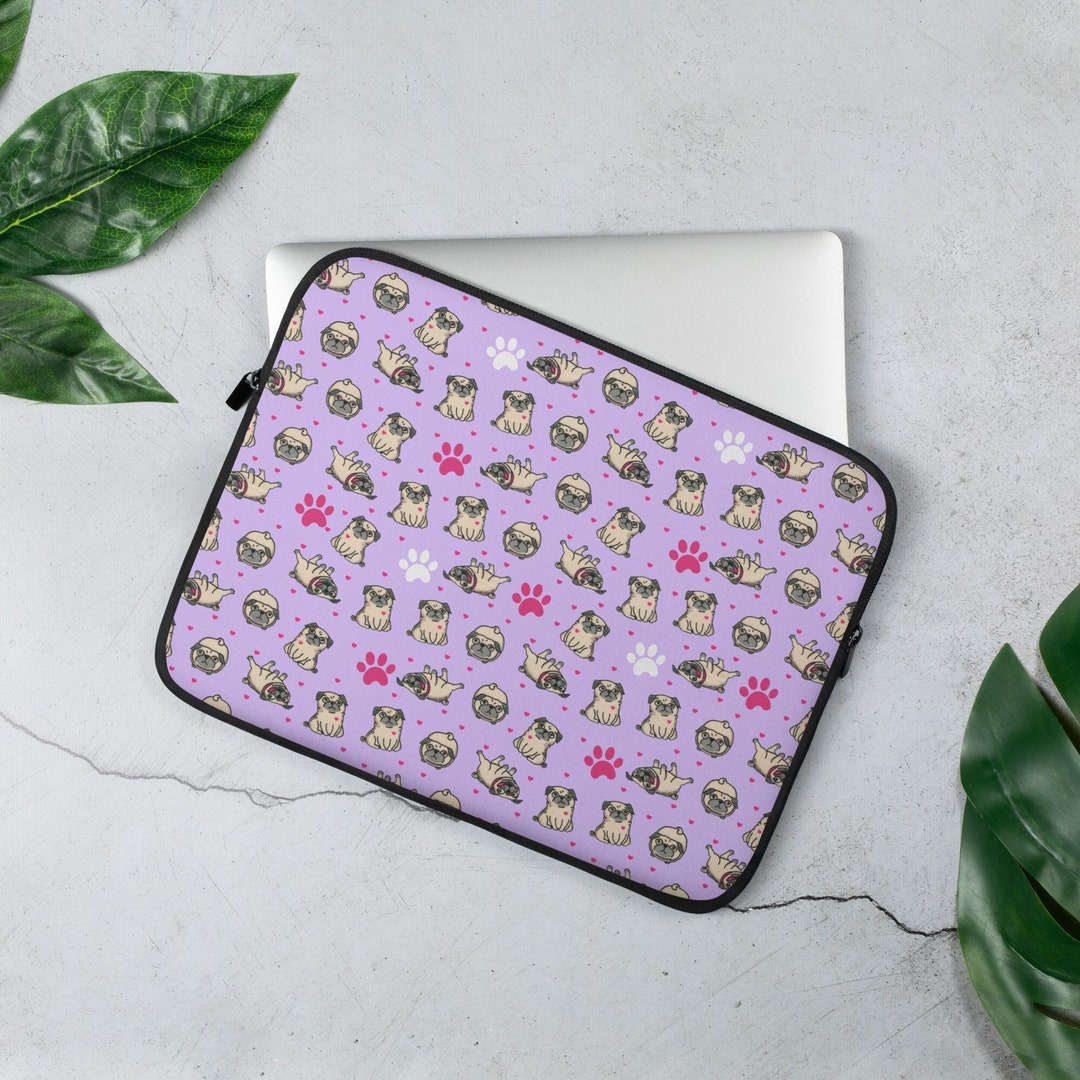 Pug Laptop Sleeve, Dog Mom Laptop Sleeve, MacBook Case, 13 Inch, 15 ...