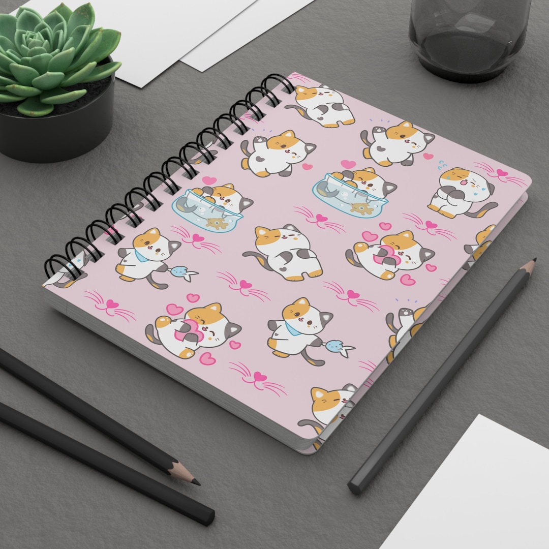 Funny Cat Notebook, Kitten Spiral Notebook, Back to School Notebook ...